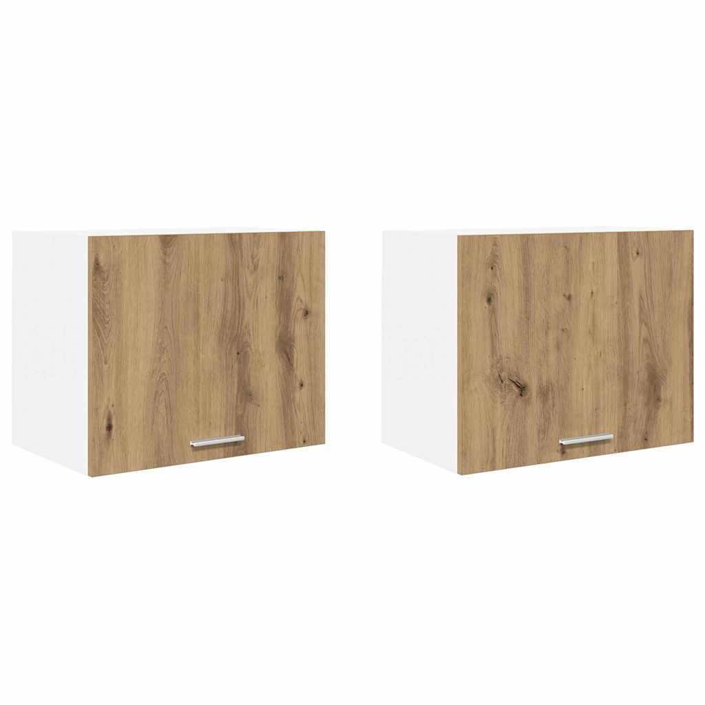 Hangkast 2 pcs Ambachtelijke Eik en Wit 50 x 31 x 40 cm is nu te koop bij PeponiXL, paradijselijk wonen!