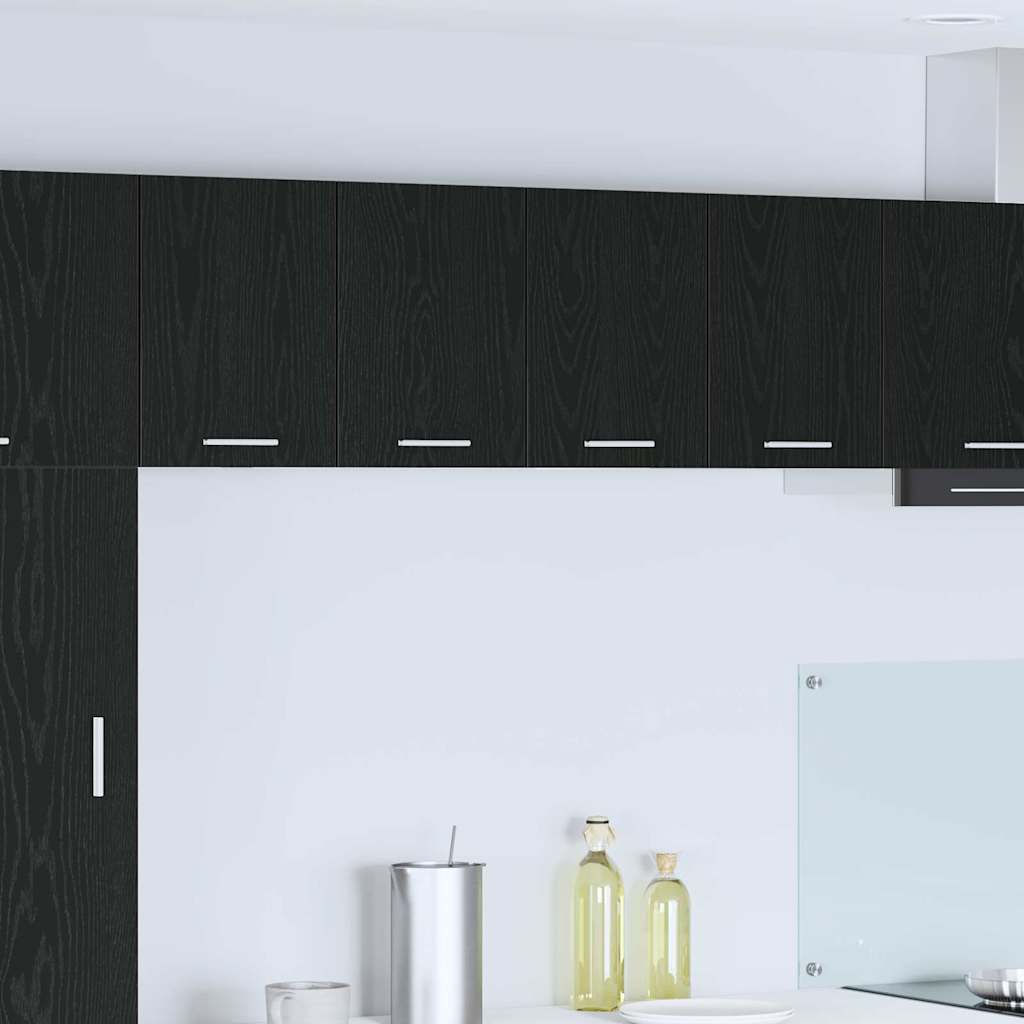 Hangkast 2 pcs Zwarte Eik en Wit 60 x 31 x 40 cm Bewerkt hout is nu te koop bij PeponiXL, paradijselijk wonen!