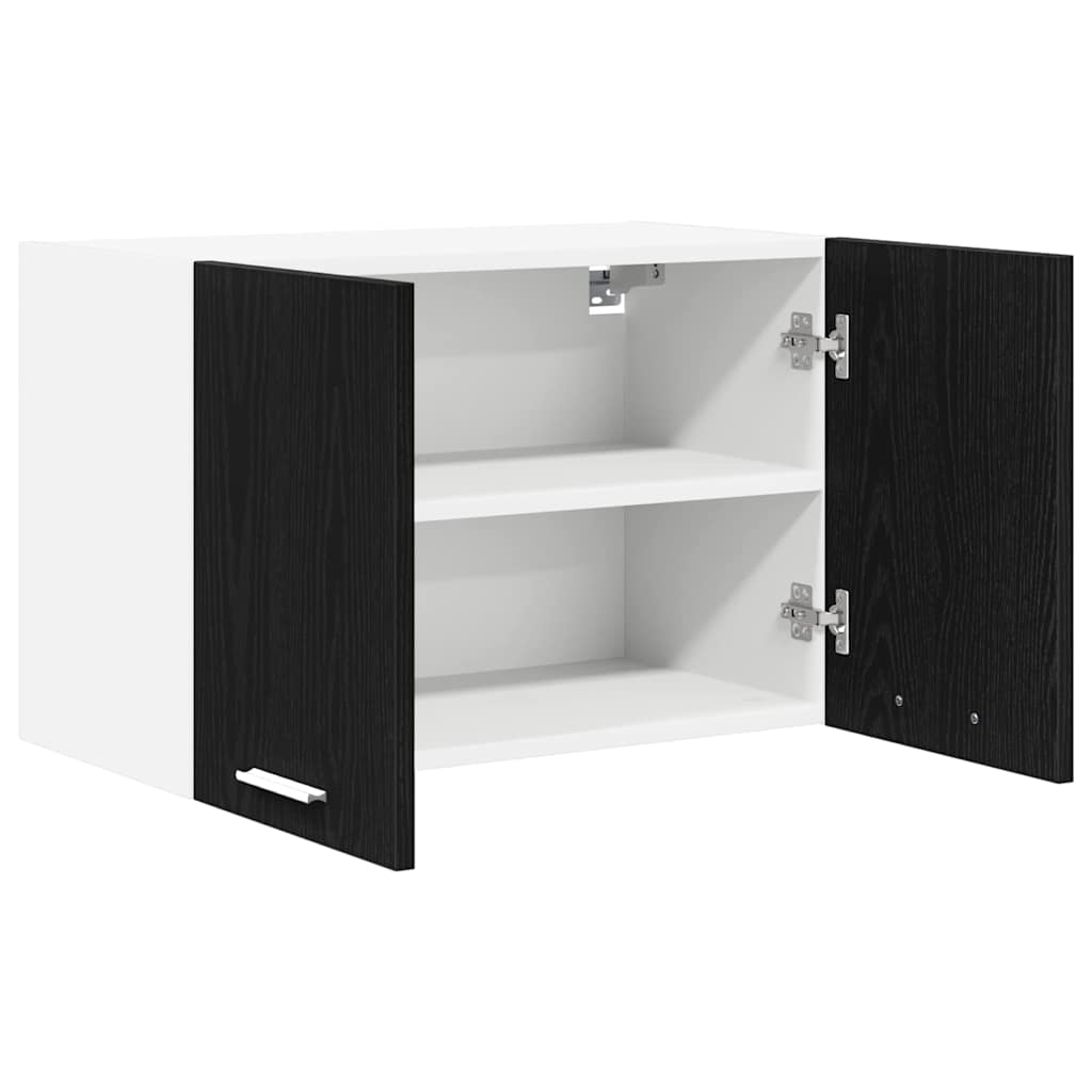 Hangkast 2 pcs Zwarte Eik en Wit 60 x 31 x 40 cm Bewerkt hout is nu te koop bij PeponiXL, paradijselijk wonen!