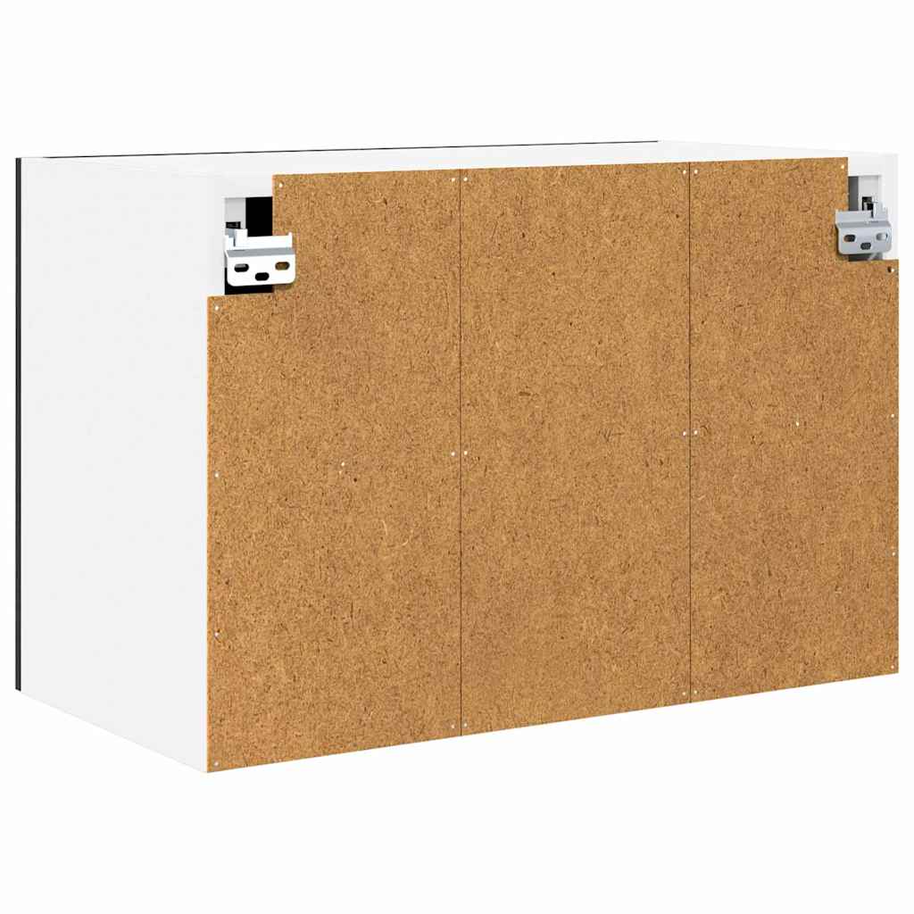 Hangkast 2 pcs Zwarte Eik en Wit 60 x 31 x 40 cm Bewerkt hout is nu te koop bij PeponiXL, paradijselijk wonen!