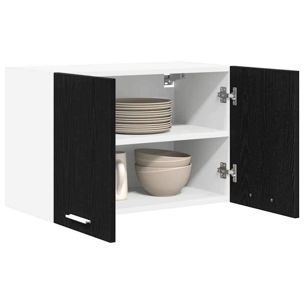 Hangkast 2 pcs Zwarte Eik en Wit 60 x 31 x 40 cm Bewerkt hout is nu te koop bij PeponiXL, paradijselijk wonen!