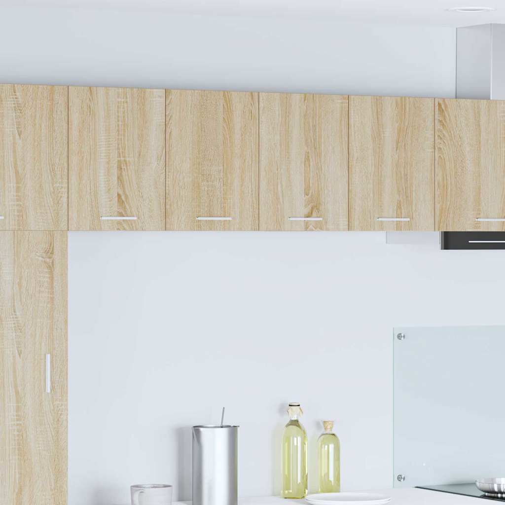 Hangkast 2 pcs Sonoma Eik en Wit 60 x 31 x 40 cm Bewerkt hout is nu te koop bij PeponiXL, paradijselijk wonen!