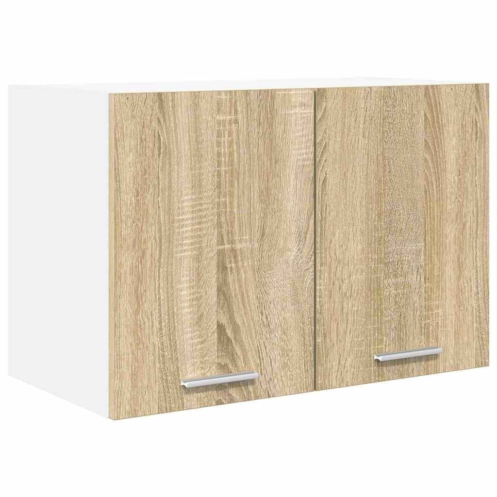 Hangkast 2 pcs Sonoma Eik en Wit 60 x 31 x 40 cm Bewerkt hout is nu te koop bij PeponiXL, paradijselijk wonen!