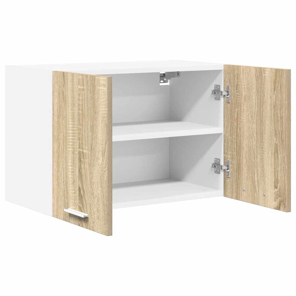 Hangkast 2 pcs Sonoma Eik en Wit 60 x 31 x 40 cm Bewerkt hout is nu te koop bij PeponiXL, paradijselijk wonen!