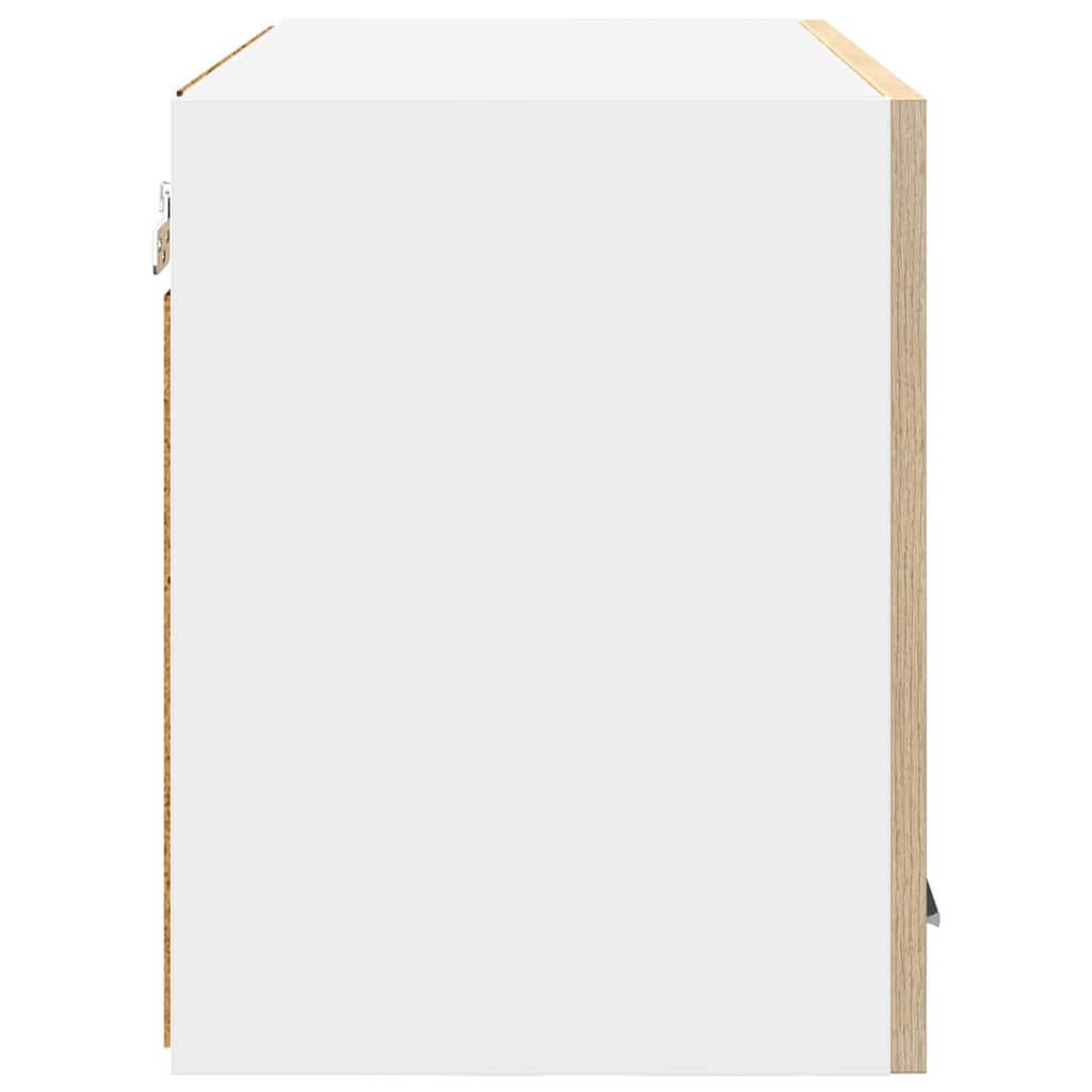 Hangkast 2 pcs Sonoma Eik en Wit 60 x 31 x 40 cm Bewerkt hout is nu te koop bij PeponiXL, paradijselijk wonen!