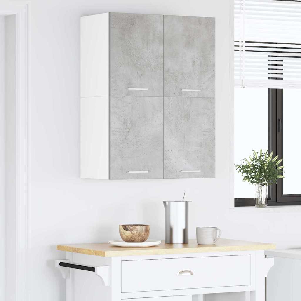 Hangkast 2 pcs Beton Grijs en Wit 60 x 31 x 40 cm Bewerkt hout is nu te koop bij PeponiXL, paradijselijk wonen!