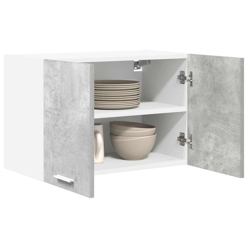 Hangkast 2 pcs Beton Grijs en Wit 60 x 31 x 40 cm Bewerkt hout is nu te koop bij PeponiXL, paradijselijk wonen!