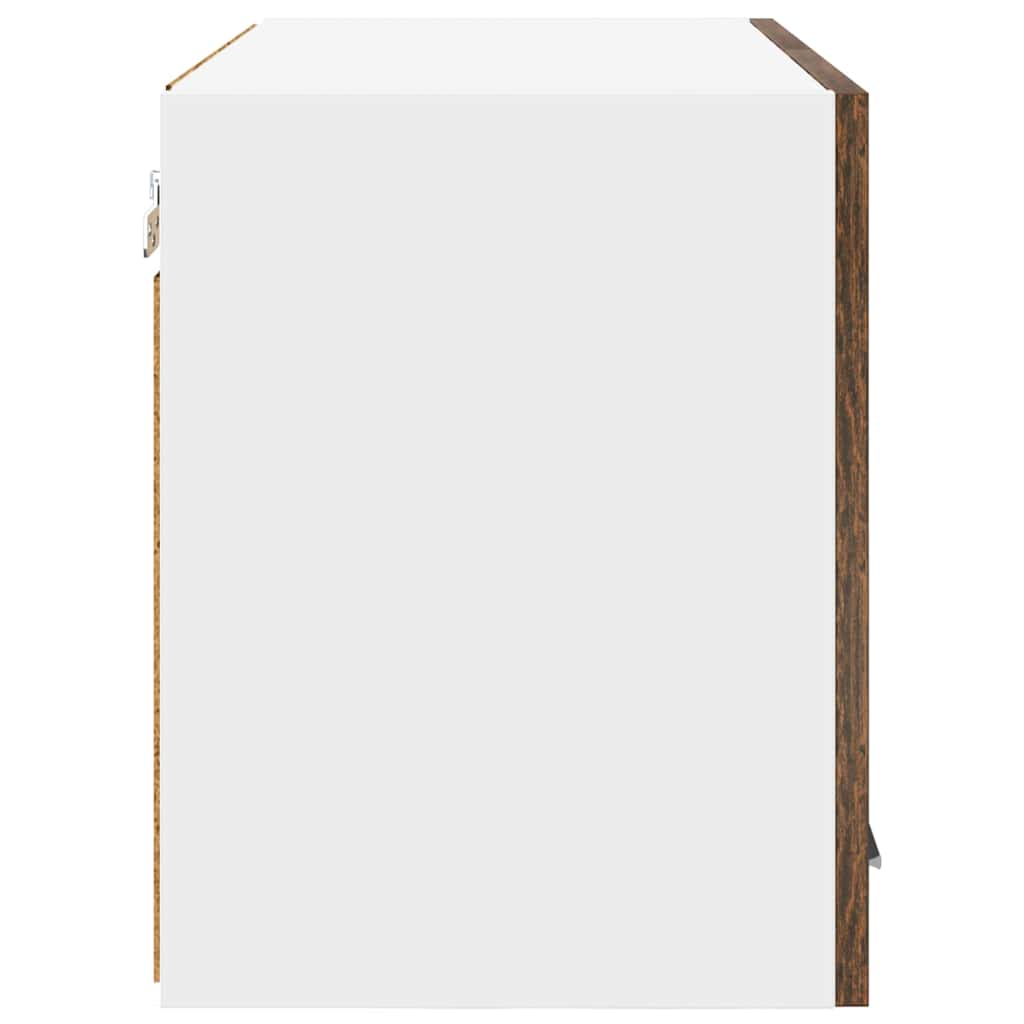 Hangkast Gerookte Eik en Wit 60 x 31 x 40 cm Bewerkt hout is nu te koop bij PeponiXL, paradijselijk wonen!