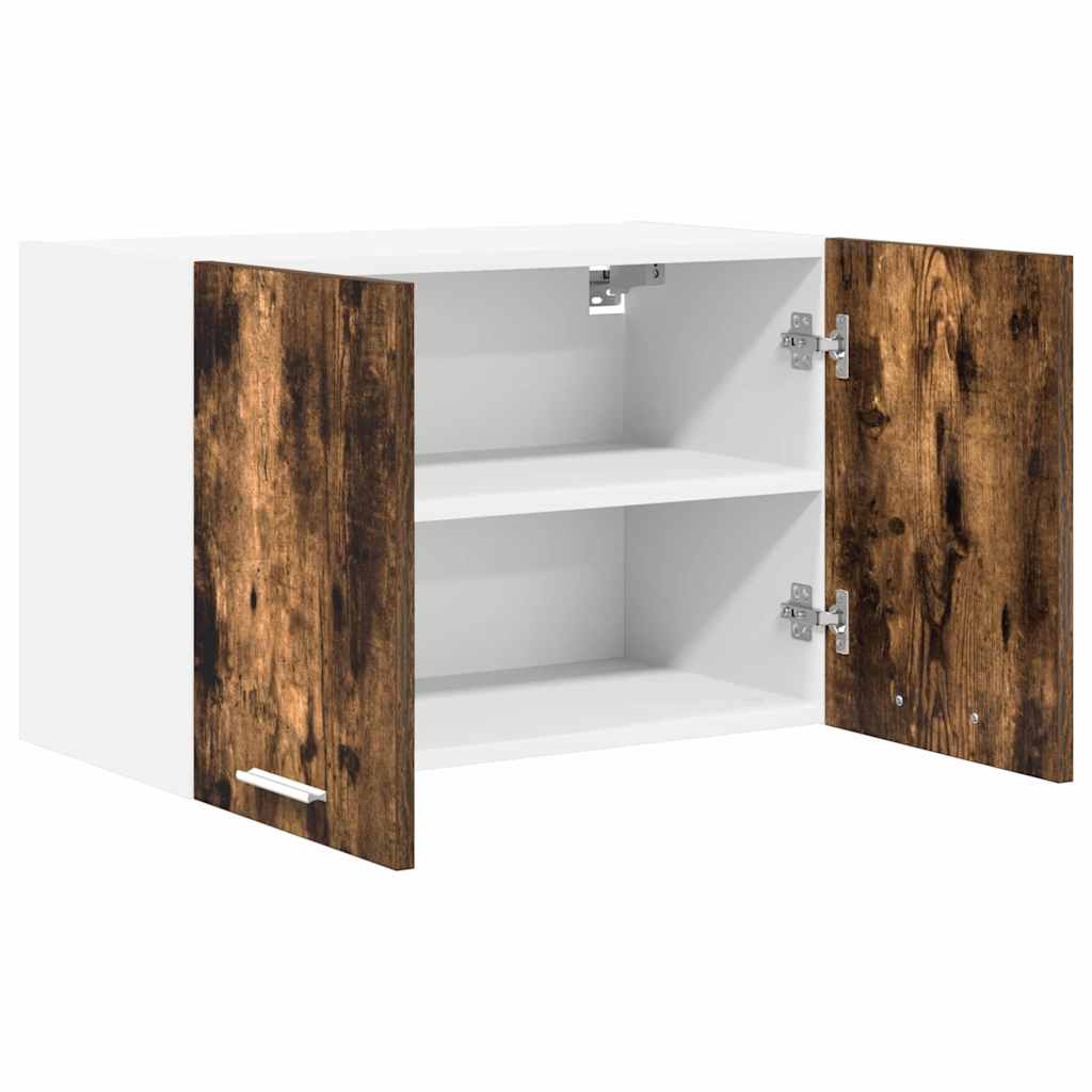 Hangkast 2 pcs Gerookte Eik en Wit 60 x 31 x 40 cm Bewerkt hout is nu te koop bij PeponiXL, paradijselijk wonen!