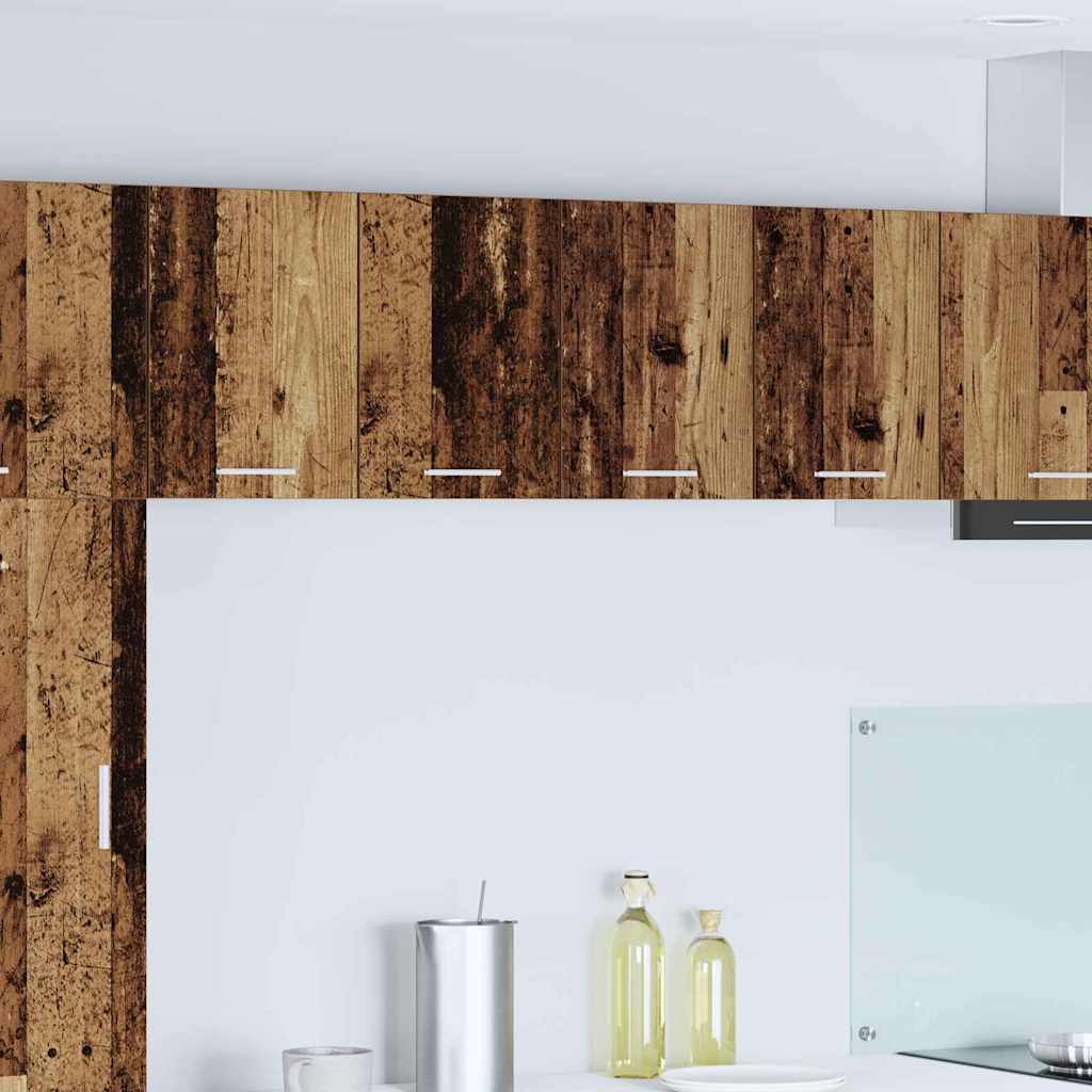 Hangkast 2 pcs Oude Hout en Wit 60 x 31 x 40 cm Bewerkt hout is nu te koop bij PeponiXL, paradijselijk wonen!