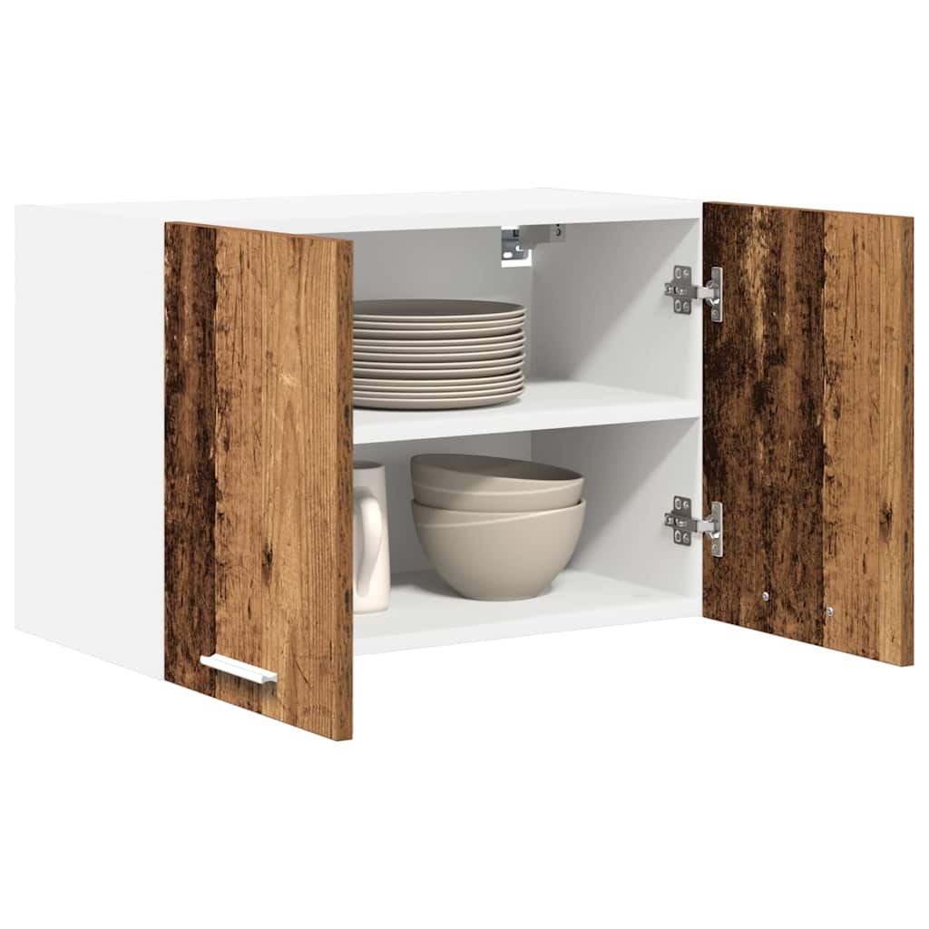 Hangkast 2 pcs Oude Hout en Wit 60 x 31 x 40 cm Bewerkt hout is nu te koop bij PeponiXL, paradijselijk wonen!