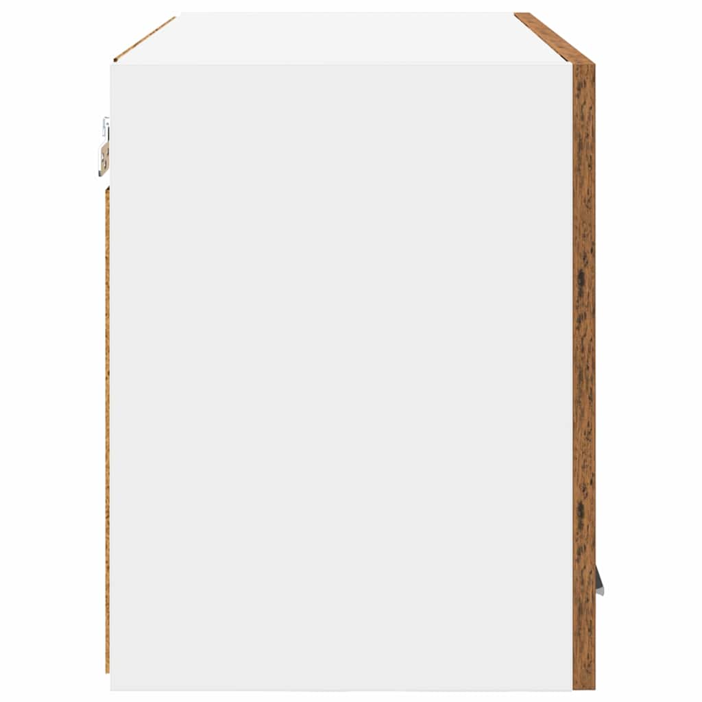 Hangkast 2 pcs Oude Hout en Wit 60 x 31 x 40 cm Bewerkt hout is nu te koop bij PeponiXL, paradijselijk wonen!