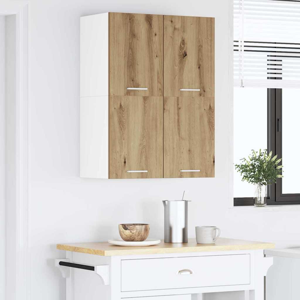 Hangkast 2 pcs Ambachtelijke Eik en Wit 60 x 31 x 40 cm is nu te koop bij PeponiXL, paradijselijk wonen!