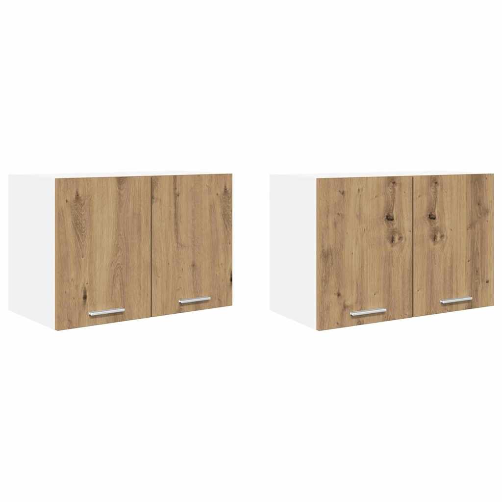 Hangkast 2 pcs Ambachtelijke Eik en Wit 60 x 31 x 40 cm is nu te koop bij PeponiXL, paradijselijk wonen!