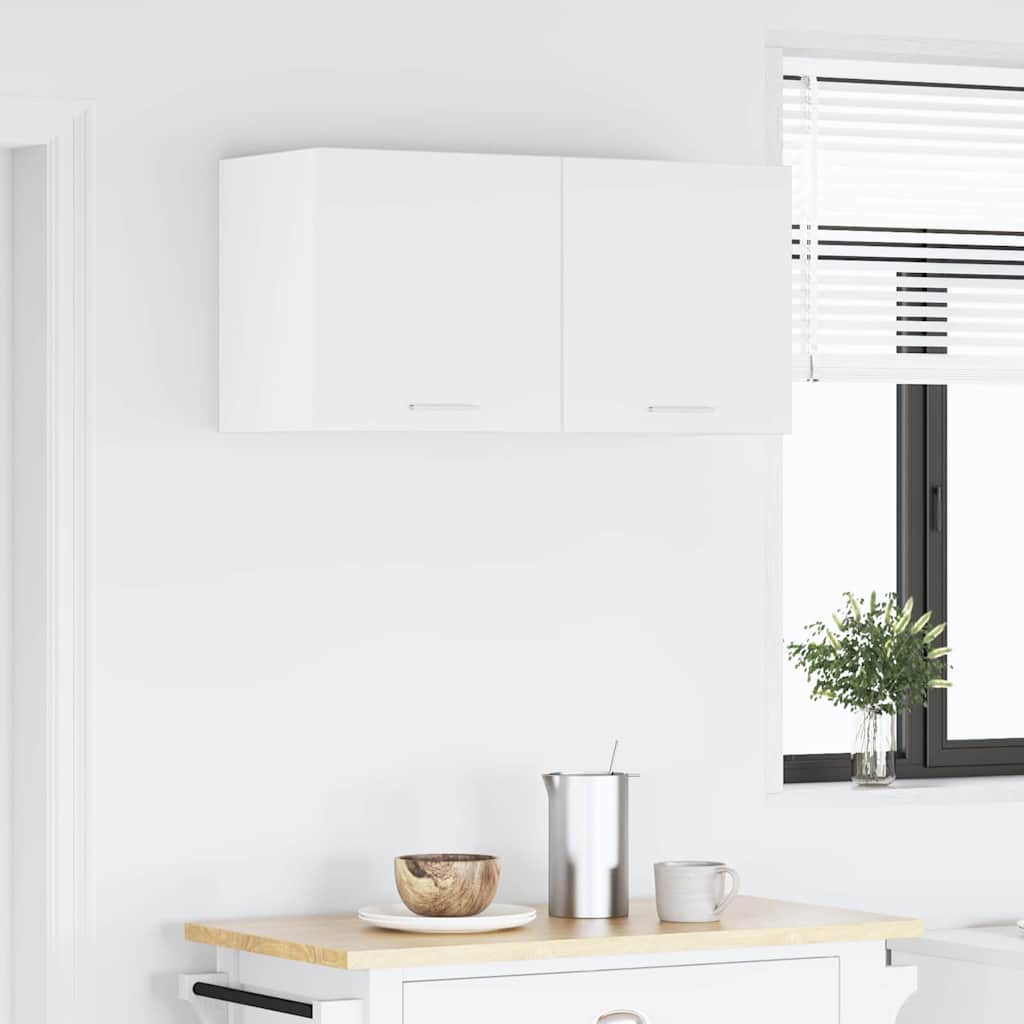 Hangkast met opslag Wit 80 x 31 x 40 cm Bewerkt hout is nu te koop bij PeponiXL, paradijselijk wonen!