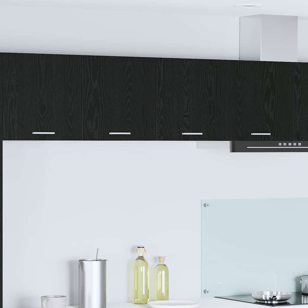 Hangkast met opslag Zwart Eiken 80 x 31 x 40 cm Bewerkt hout is nu te koop bij PeponiXL, paradijselijk wonen!