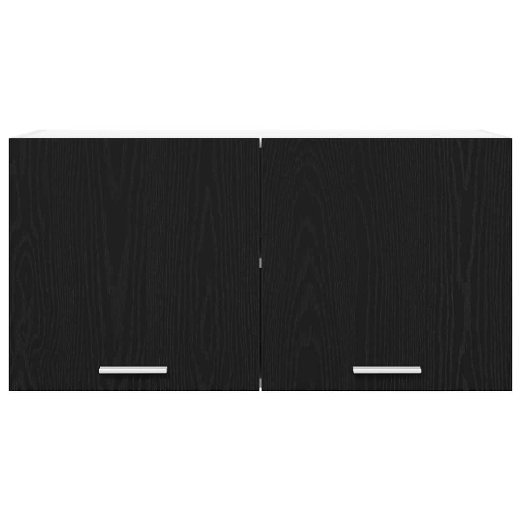 Hangkast met opslag Zwart Eiken 80 x 31 x 40 cm Bewerkt hout is nu te koop bij PeponiXL, paradijselijk wonen!
