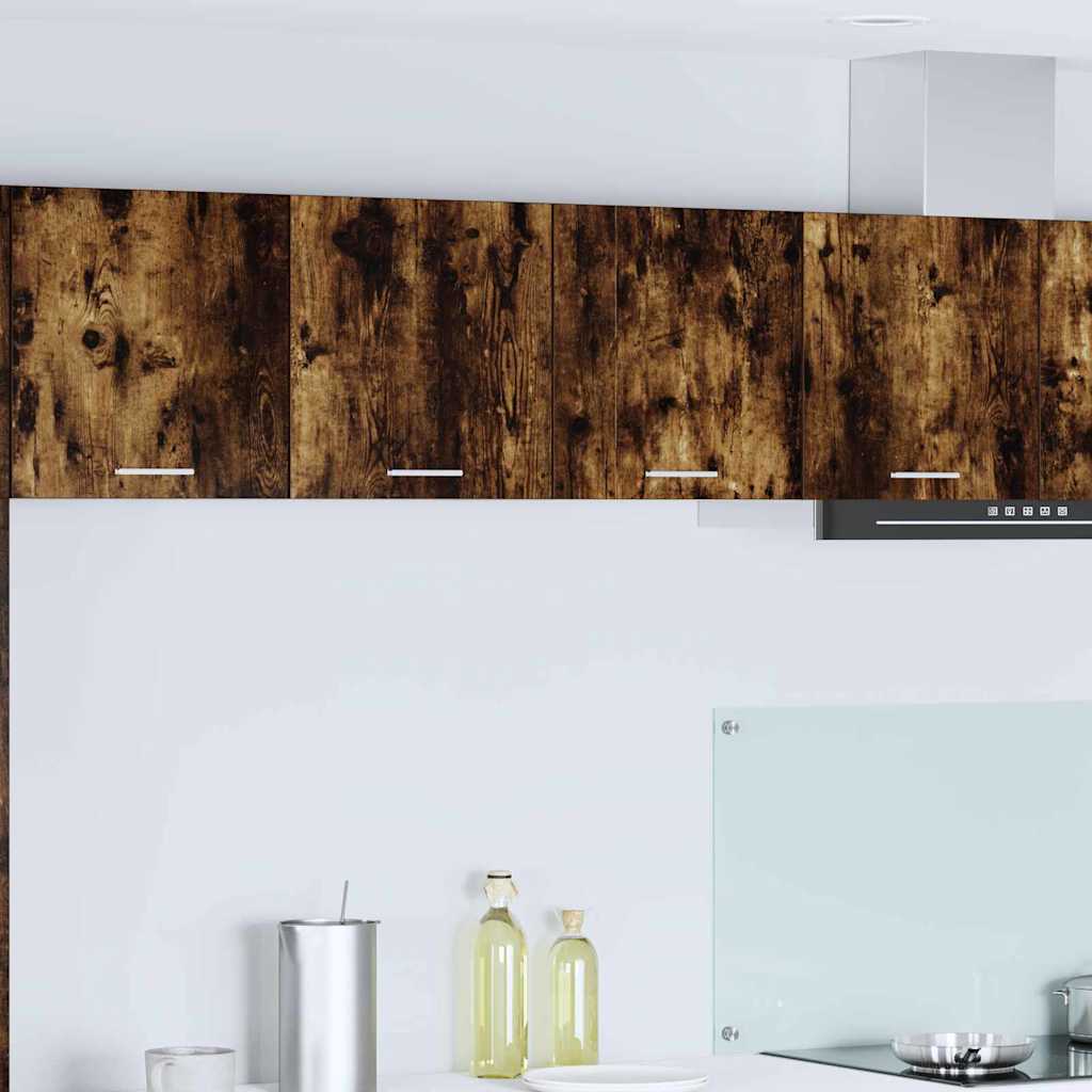 Hangkast met opslag Gerookt eiken 80 x 31 x 40 cm Bewerkt hout is nu te koop bij PeponiXL, paradijselijk wonen!