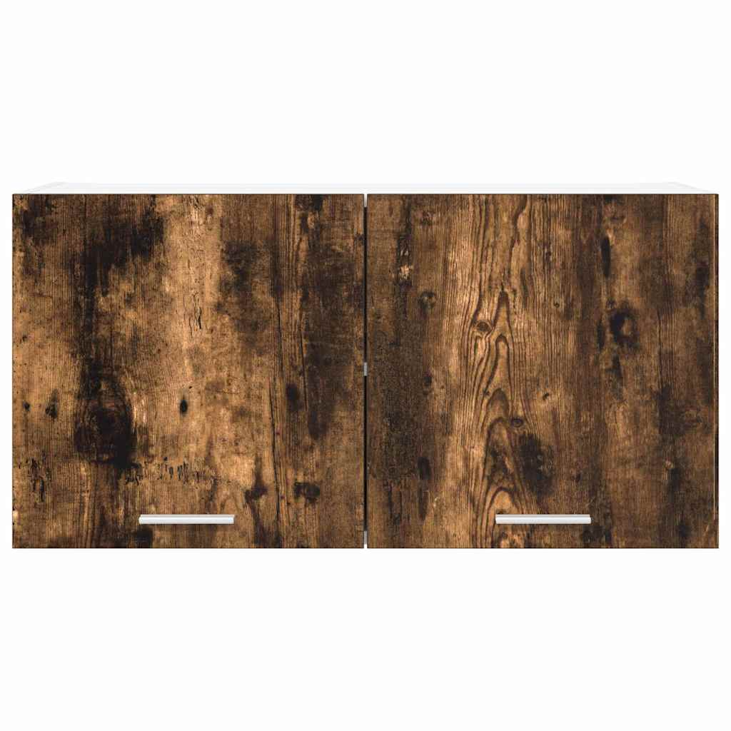 Hangkast met opslag Gerookt eiken 80 x 31 x 40 cm Bewerkt hout is nu te koop bij PeponiXL, paradijselijk wonen!
