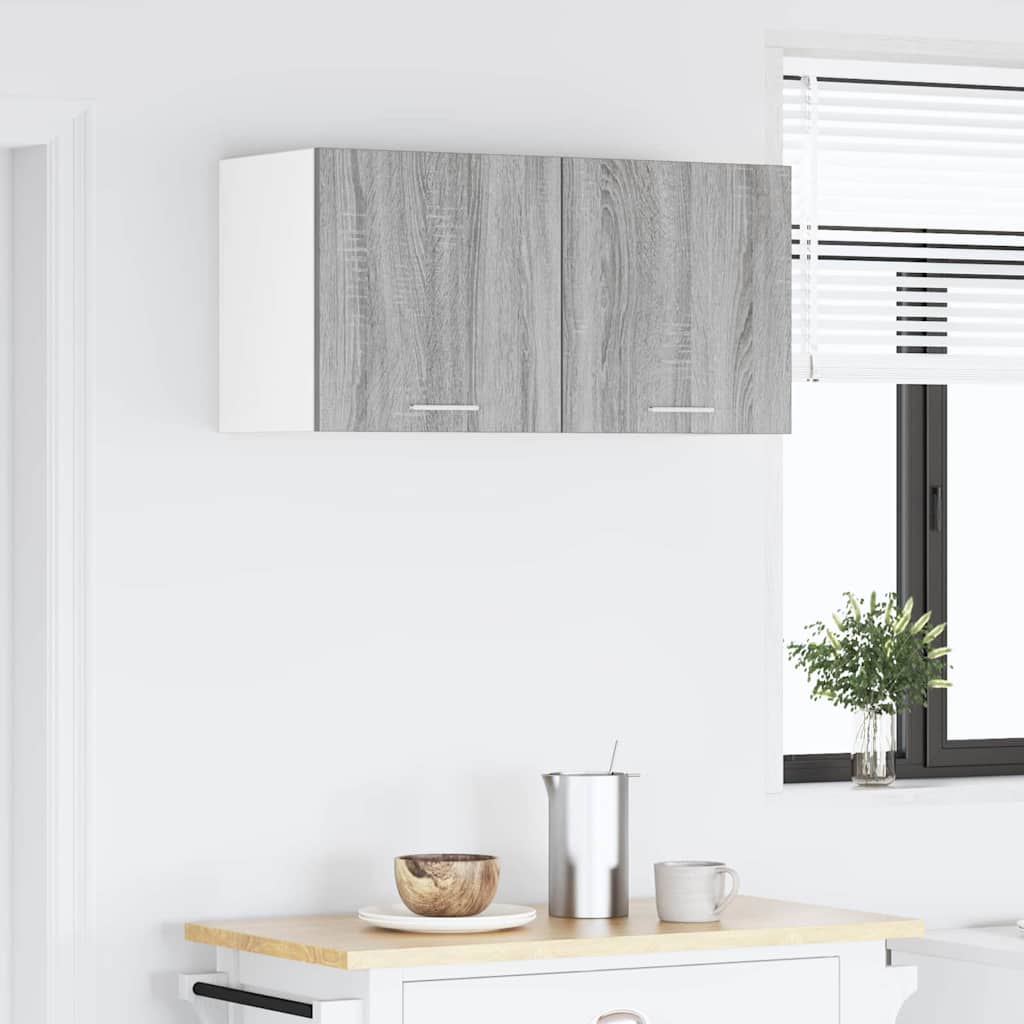 Hangkast met opslag Grijs Sonoma 80 x 31 x 40 cm Bewerkt hout is nu te koop bij PeponiXL, paradijselijk wonen!