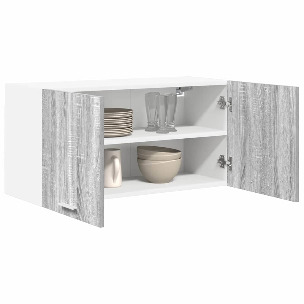 Hangkast met opslag Grijs Sonoma 80 x 31 x 40 cm Bewerkt hout is nu te koop bij PeponiXL, paradijselijk wonen!