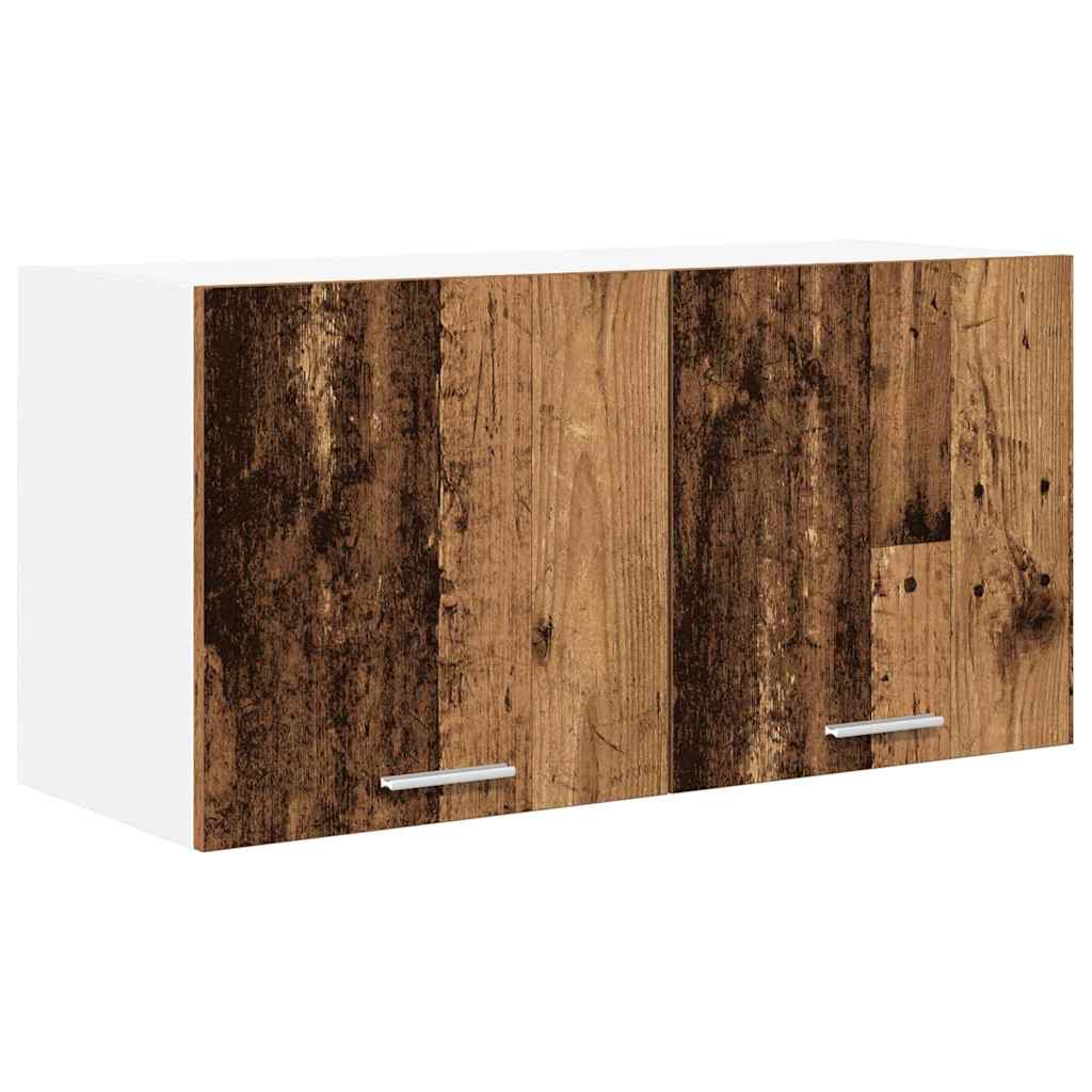Hangkast met opslag Oudhout 80 x 31 x 40 cm Bewerkt hout is nu te koop bij PeponiXL, paradijselijk wonen!