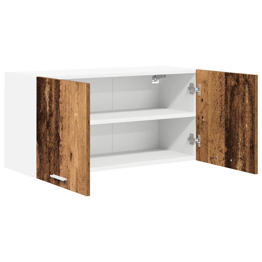 Hangkast met opslag Oudhout 80 x 31 x 40 cm Bewerkt hout is nu te koop bij PeponiXL, paradijselijk wonen!