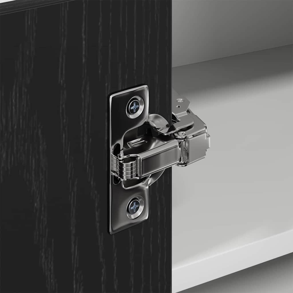 Hangkast Zwarte Eik en Wit 57 x 57 x 40 cm Bewerkt hout is nu te koop bij PeponiXL, paradijselijk wonen!