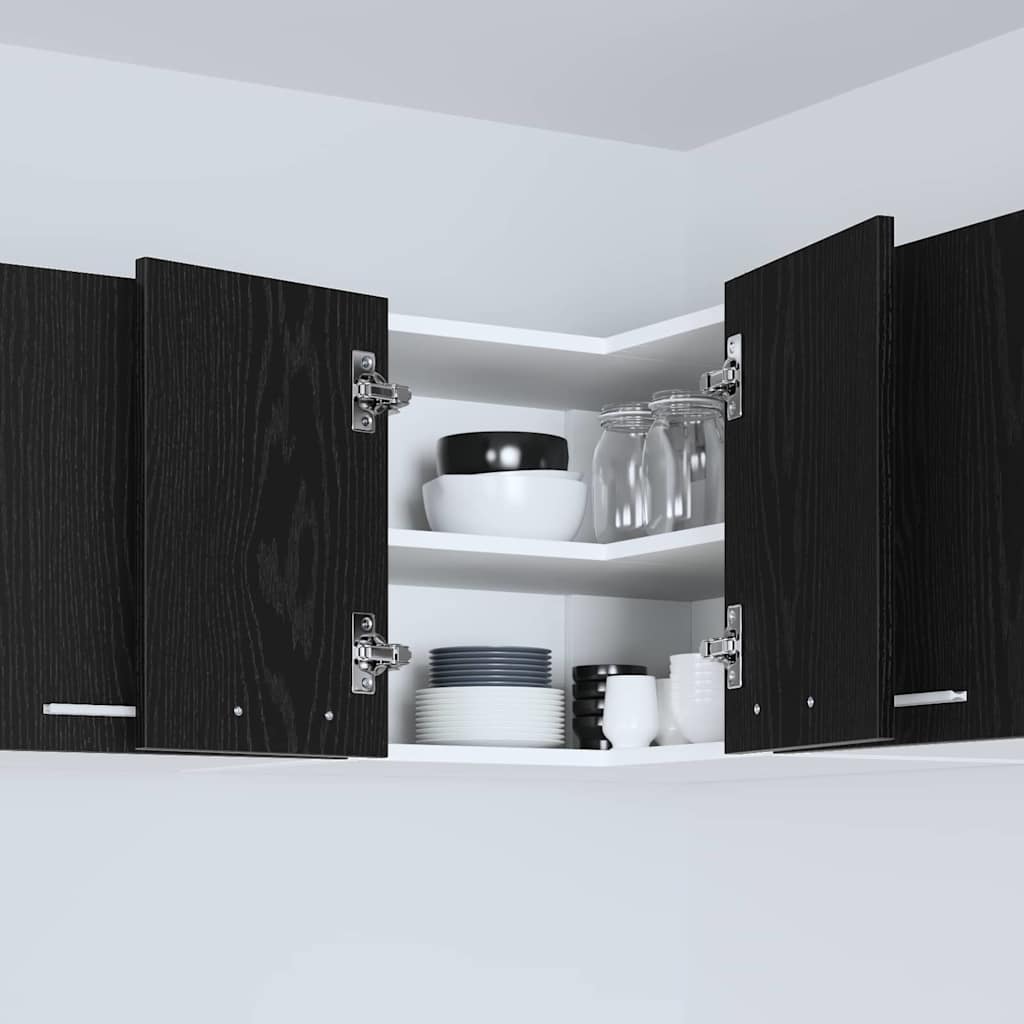 Hangkast Zwarte Eik en Wit 57 x 57 x 40 cm Bewerkt hout is nu te koop bij PeponiXL, paradijselijk wonen!