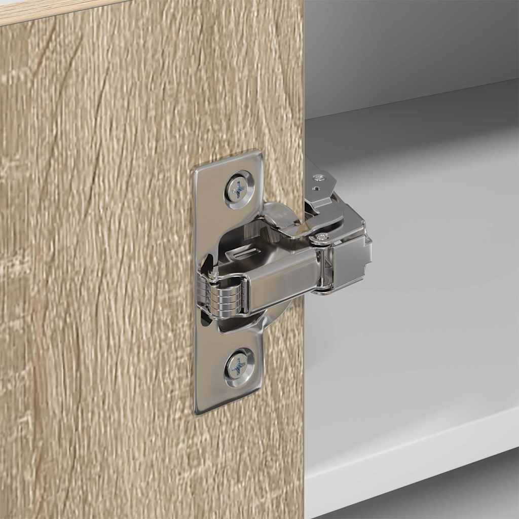 Hangkast Sonoma Eik en Wit 57 x 57 x 40 cm Bewerkt hout is nu te koop bij PeponiXL, paradijselijk wonen!
