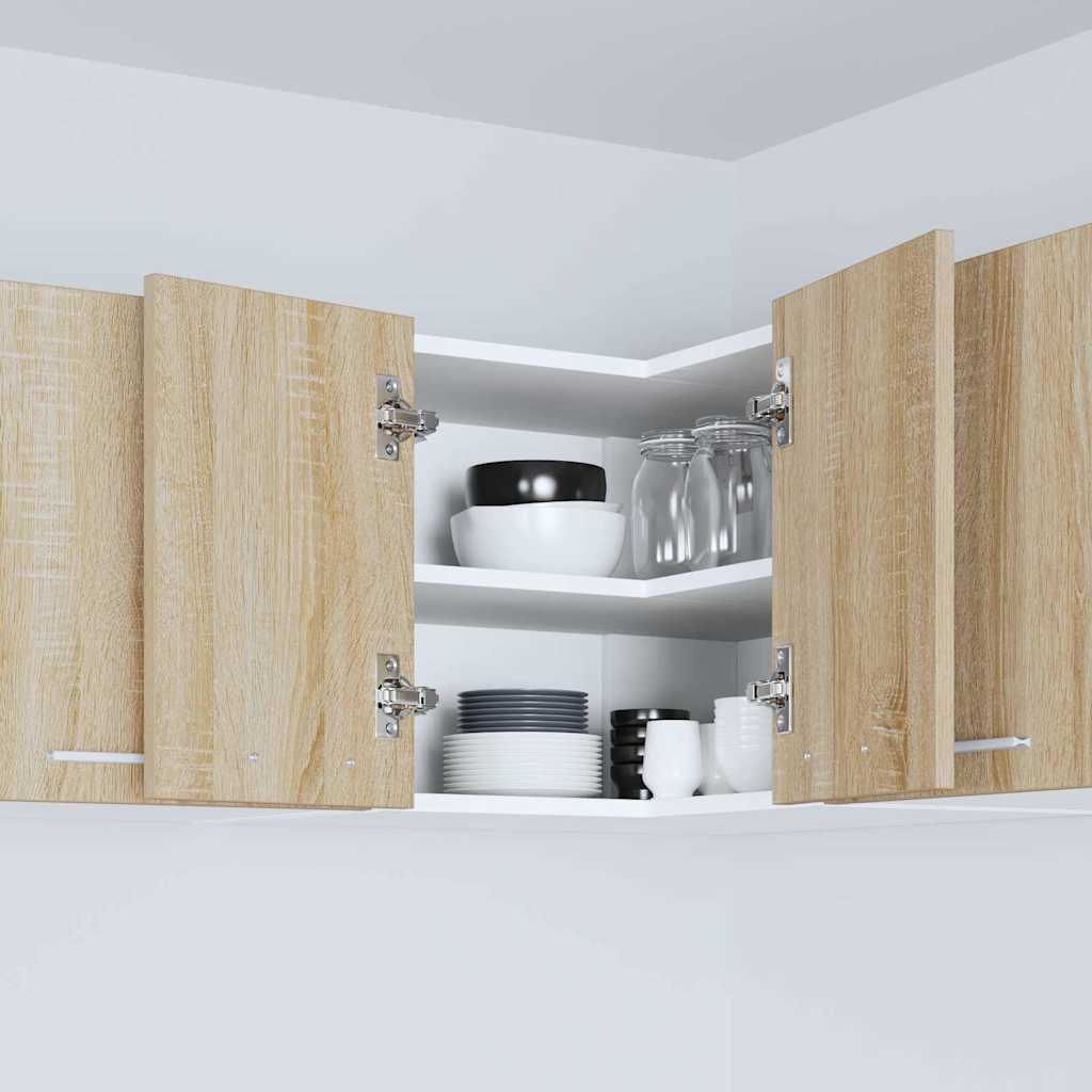 Hangkast Sonoma Eik en Wit 57 x 57 x 40 cm Bewerkt hout is nu te koop bij PeponiXL, paradijselijk wonen!
