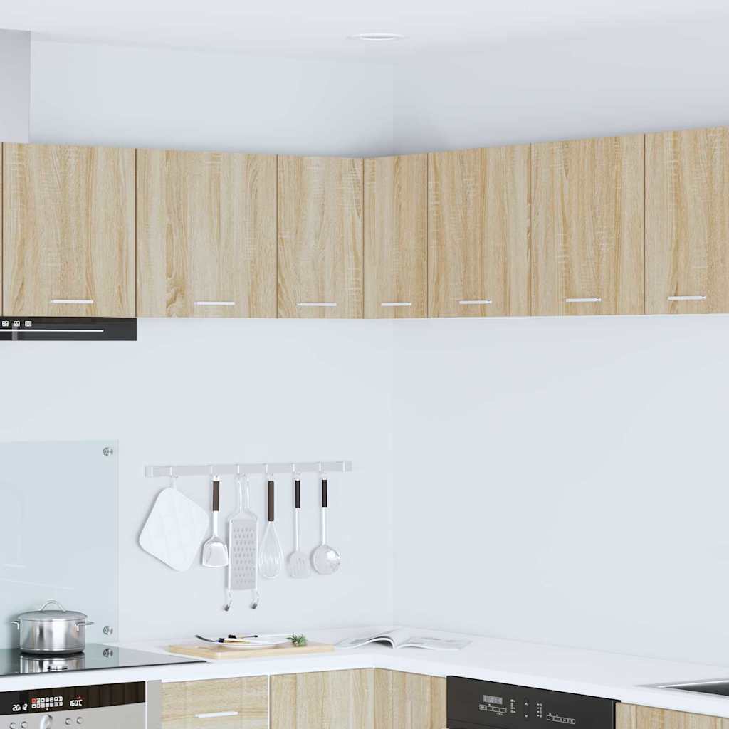Hangkast Sonoma Eik en Wit 57 x 57 x 40 cm Bewerkt hout is nu te koop bij PeponiXL, paradijselijk wonen!