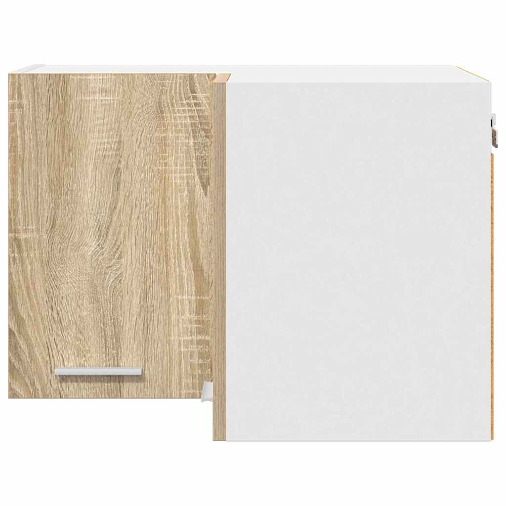 Hangkast Sonoma Eik en Wit 57 x 57 x 40 cm Bewerkt hout is nu te koop bij PeponiXL, paradijselijk wonen!