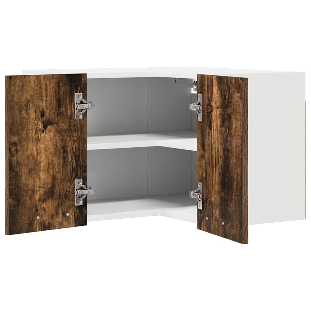 Hangkast Gerookte Eik en Wit 57 x 57 x 40 cm Bewerkt hout is nu te koop bij PeponiXL, paradijselijk wonen!