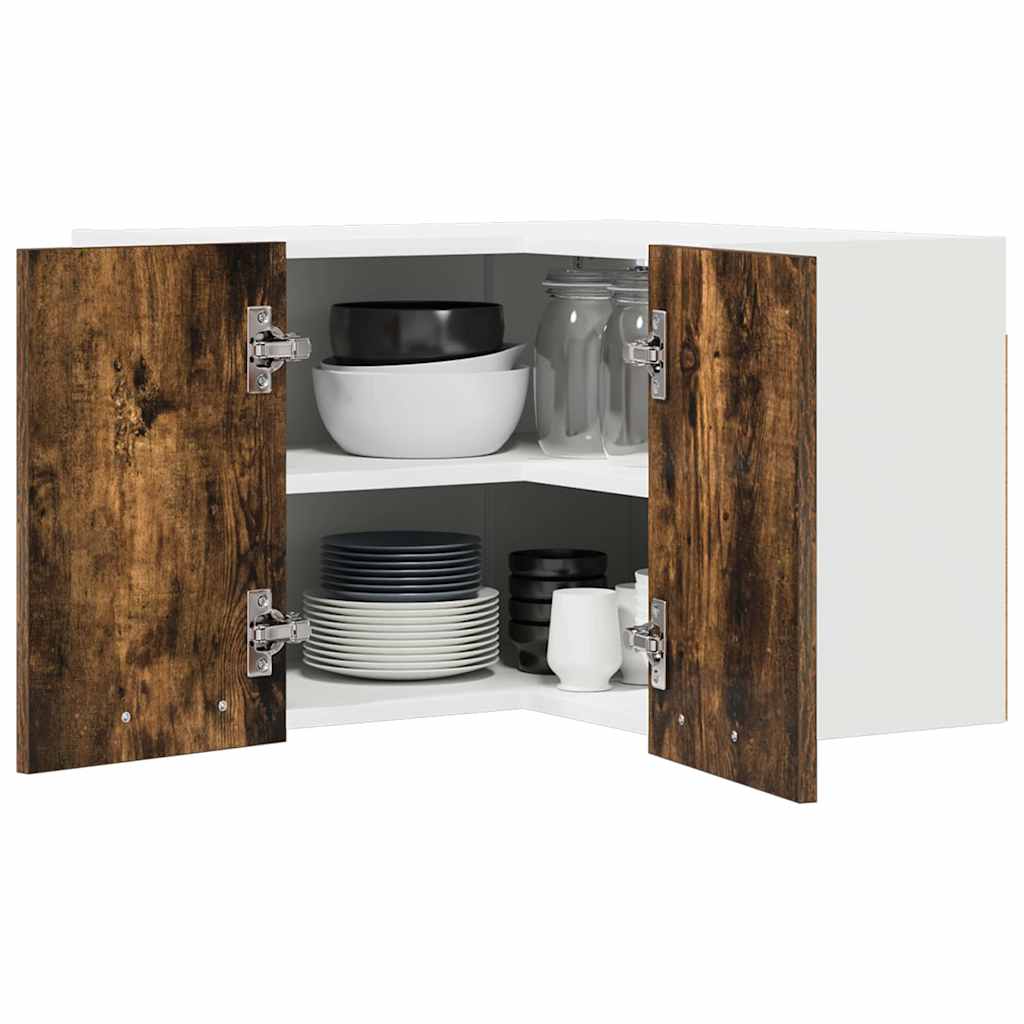 Hangkast Gerookte Eik en Wit 57 x 57 x 40 cm Bewerkt hout is nu te koop bij PeponiXL, paradijselijk wonen!