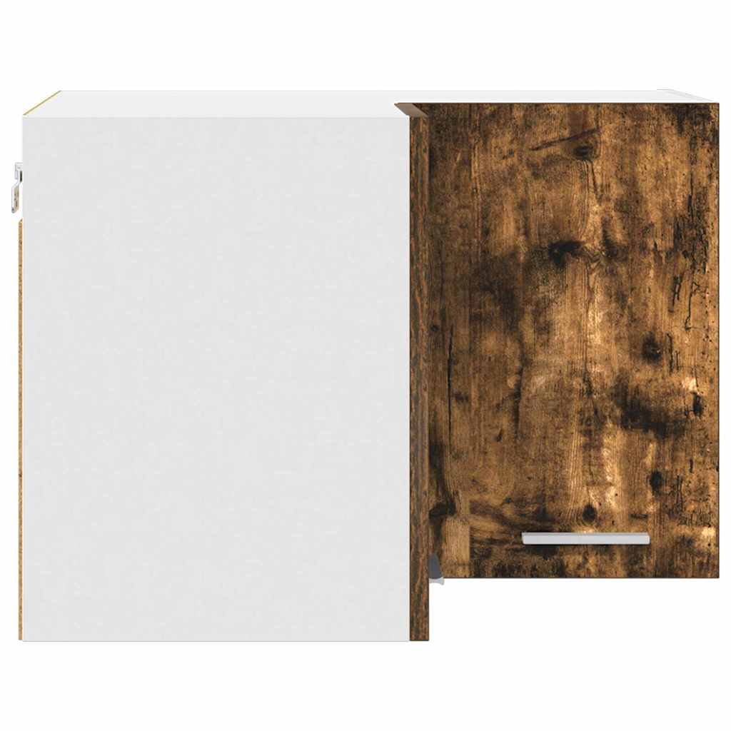 Hangkast Gerookte Eik en Wit 57 x 57 x 40 cm Bewerkt hout is nu te koop bij PeponiXL, paradijselijk wonen!