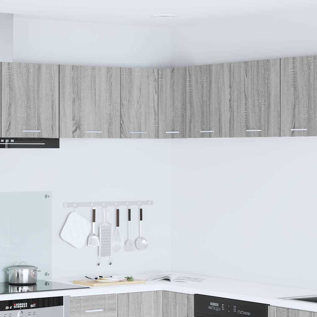 Hangkast Grijs Sonoma en Wit 57 x 57 x 40 cm Bewerkt hout is nu te koop bij PeponiXL, paradijselijk wonen!
