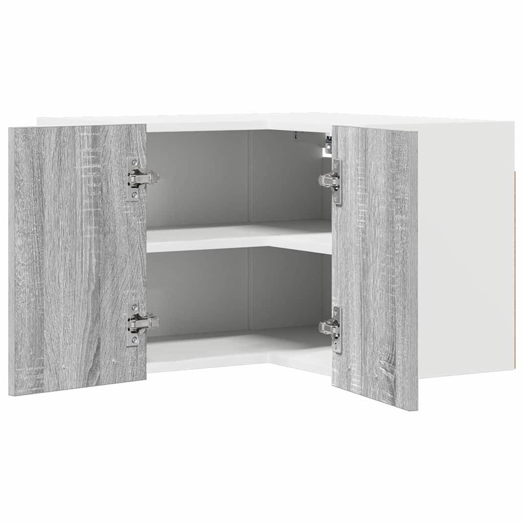 Hangkast Grijs Sonoma en Wit 57 x 57 x 40 cm Bewerkt hout is nu te koop bij PeponiXL, paradijselijk wonen!