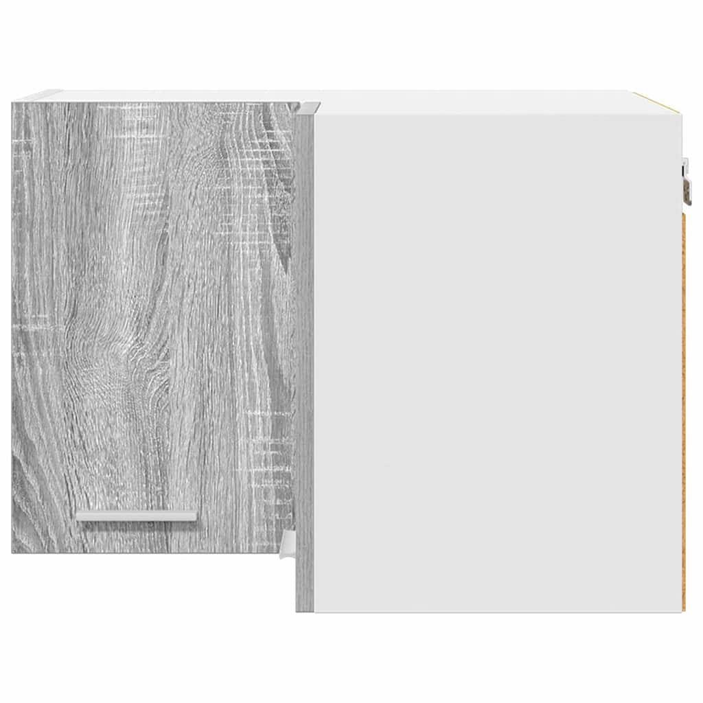 Hangkast Grijs Sonoma en Wit 57 x 57 x 40 cm Bewerkt hout is nu te koop bij PeponiXL, paradijselijk wonen!
