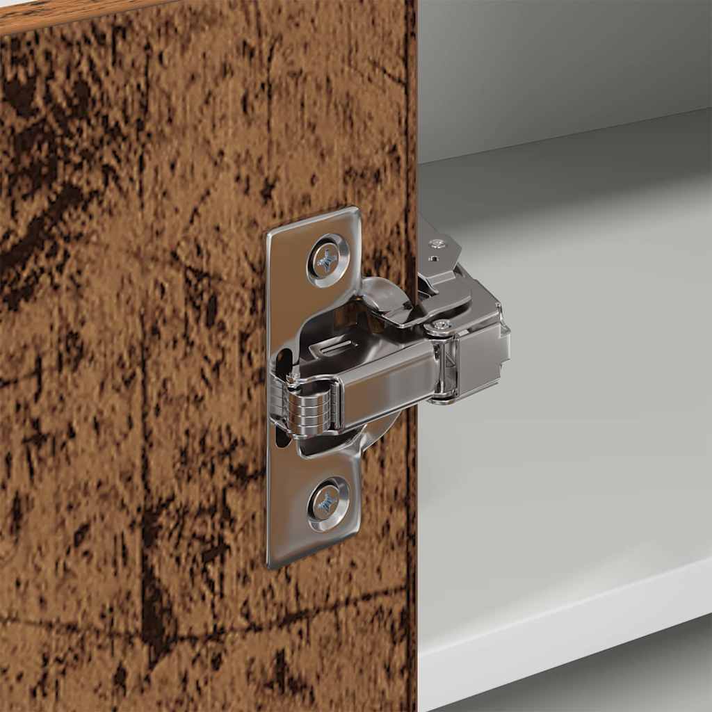 Hangkast Riga Oude Hout en Wit 57 x 57 x 40 cm Bewerkt hout is nu te koop bij PeponiXL, paradijselijk wonen!