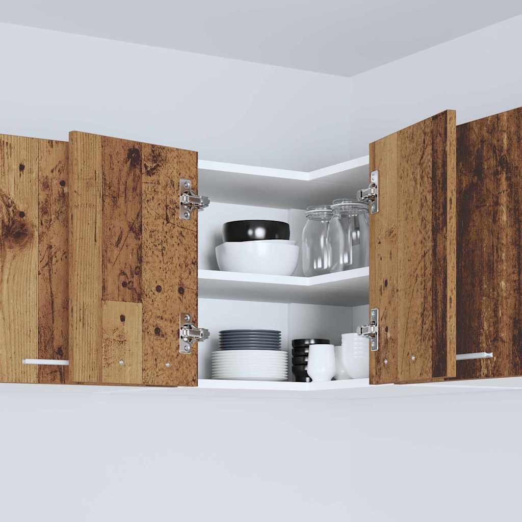 Hangkast Riga Oude Hout en Wit 57 x 57 x 40 cm Bewerkt hout is nu te koop bij PeponiXL, paradijselijk wonen!