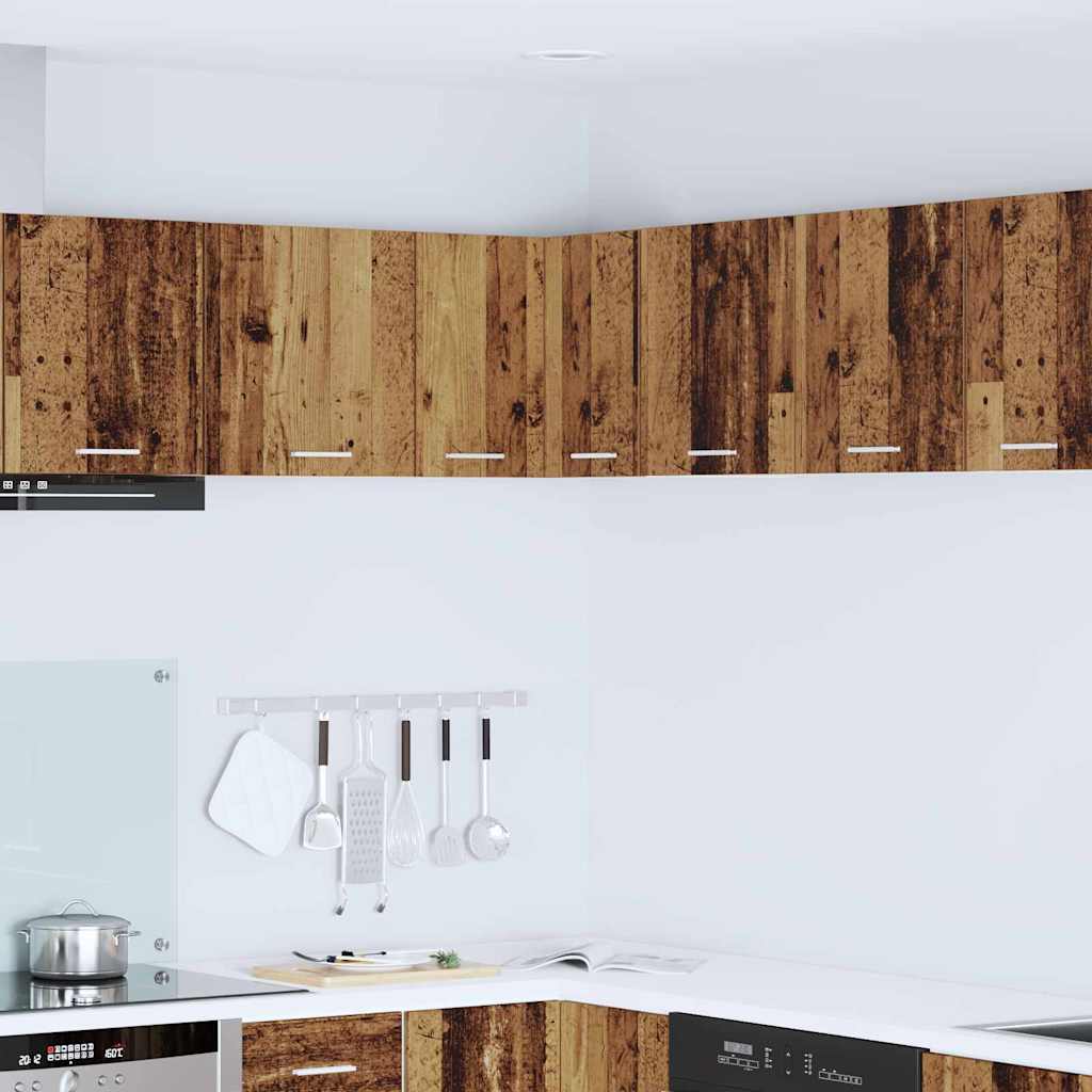 Hangkast Riga Oude Hout en Wit 57 x 57 x 40 cm Bewerkt hout is nu te koop bij PeponiXL, paradijselijk wonen!