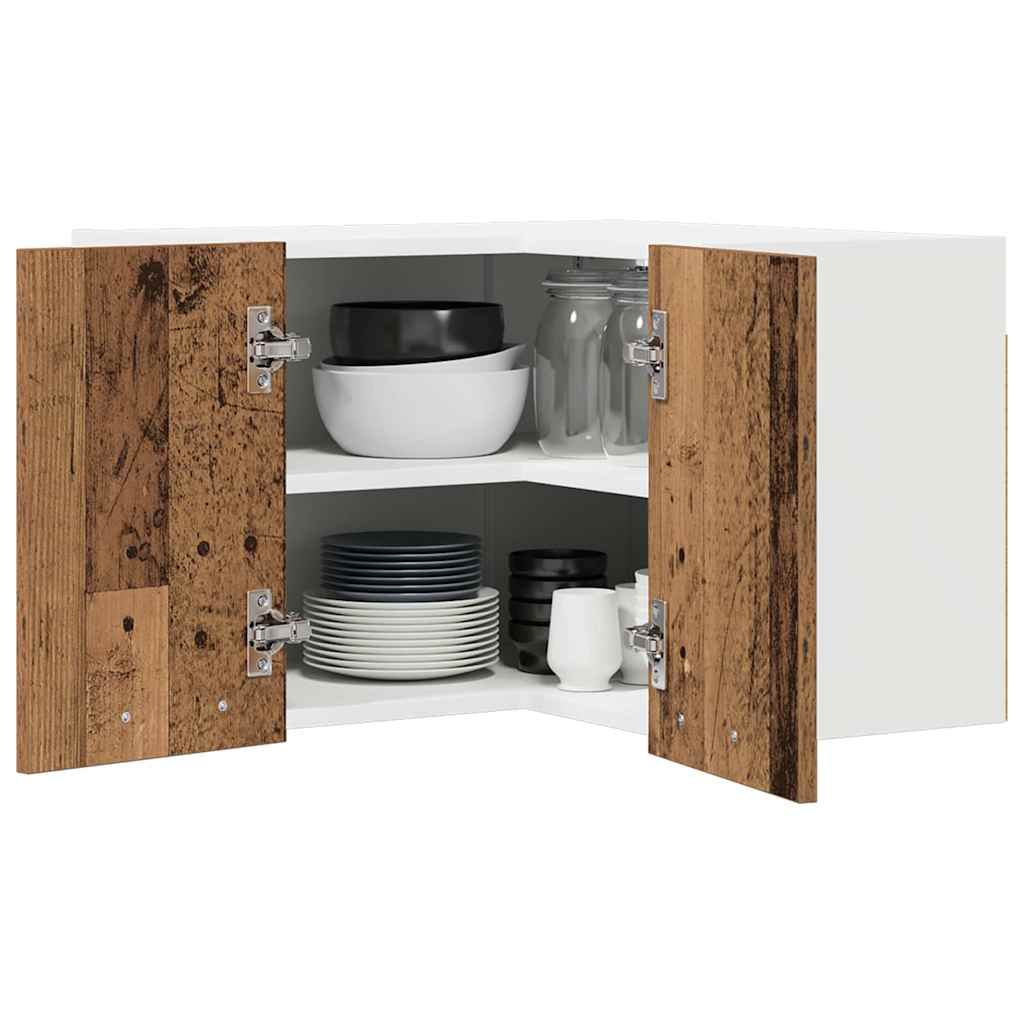 Hangkast Riga Oude Hout en Wit 57 x 57 x 40 cm Bewerkt hout is nu te koop bij PeponiXL, paradijselijk wonen!