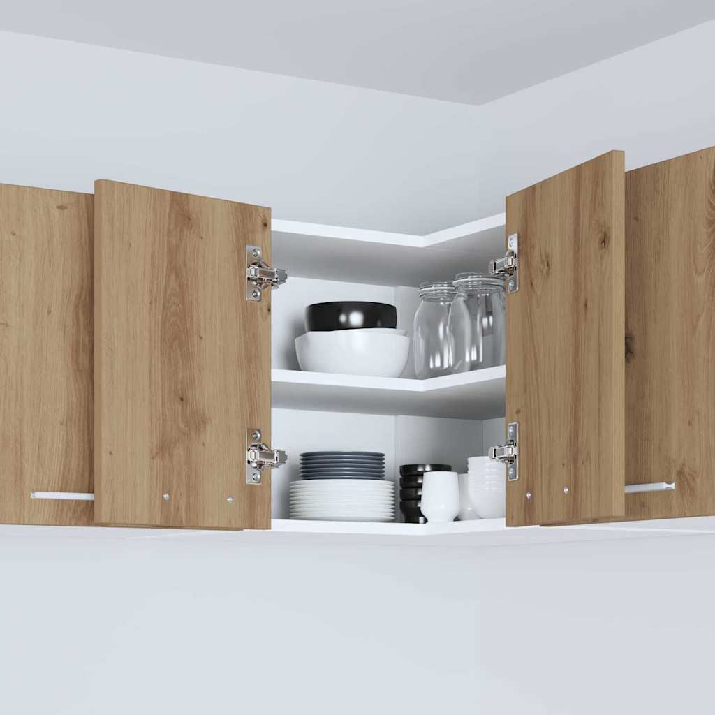Hangkast Ambachtelijke Eik en Wit 57 x 57 x 40 cm Bewerkt hout is nu te koop bij PeponiXL, paradijselijk wonen!