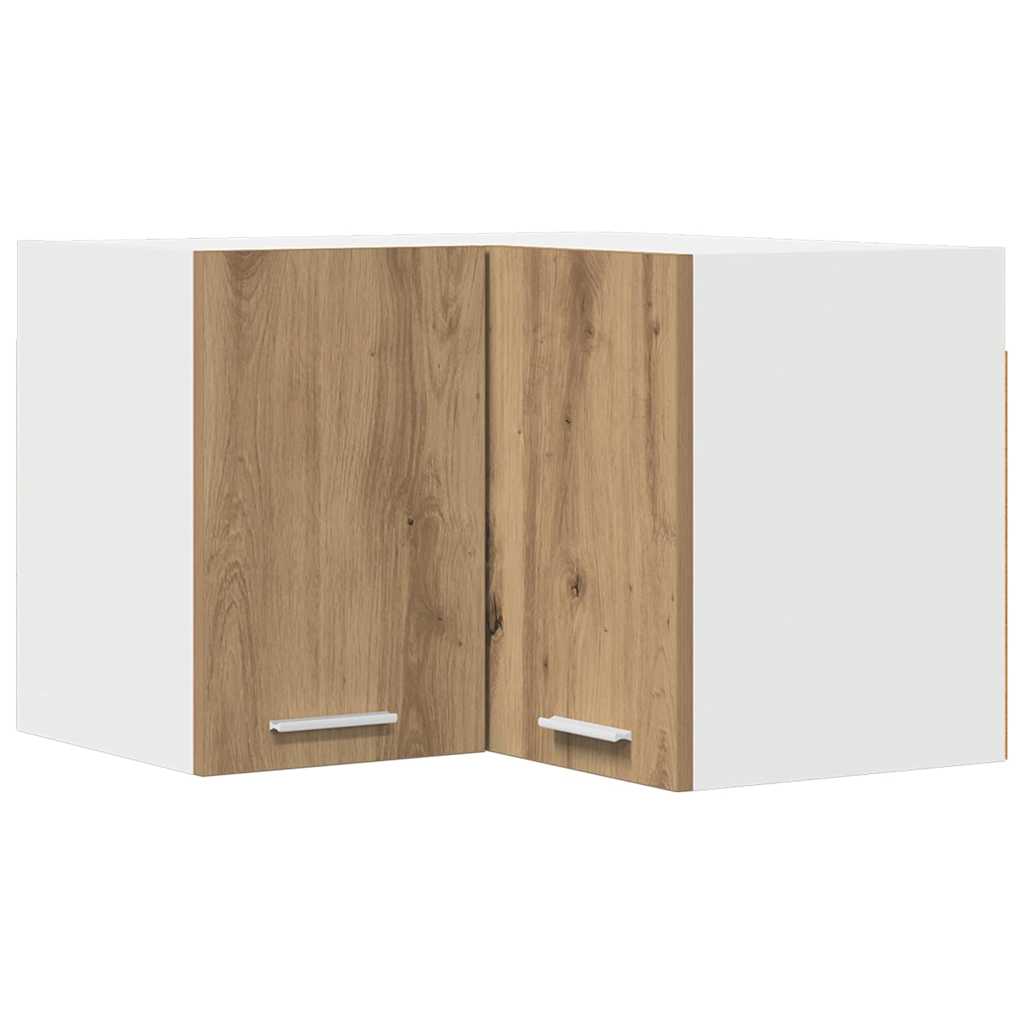 Hangkast Ambachtelijke Eik en Wit 57 x 57 x 40 cm Bewerkt hout is nu te koop bij PeponiXL, paradijselijk wonen!