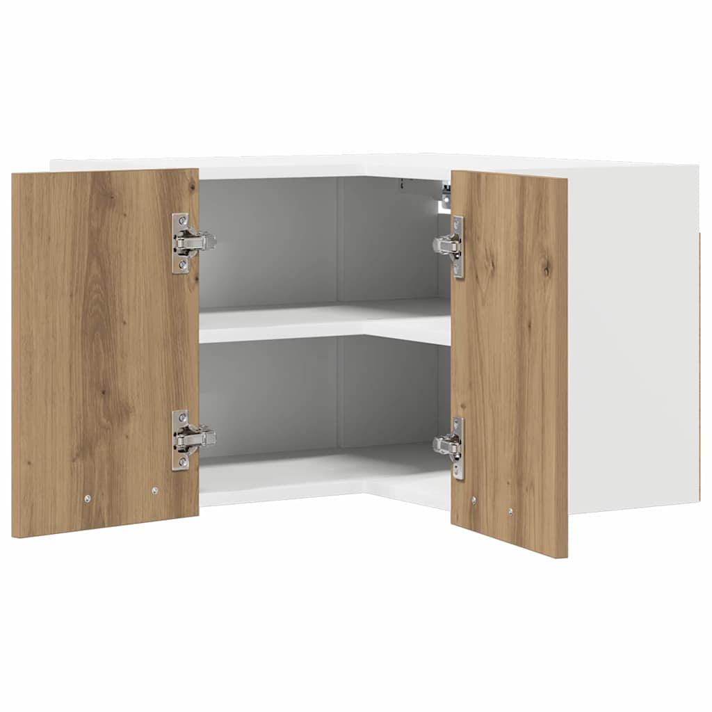 Hangkast Ambachtelijke Eik en Wit 57 x 57 x 40 cm Bewerkt hout is nu te koop bij PeponiXL, paradijselijk wonen!