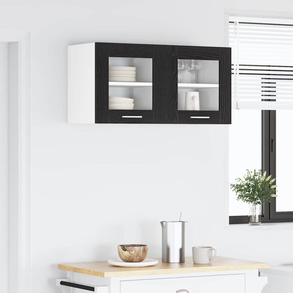 Hangkast met opslag Zwart Eiken 40 x 31 x 40 cm Bewerkt hout is nu te koop bij PeponiXL, paradijselijk wonen!