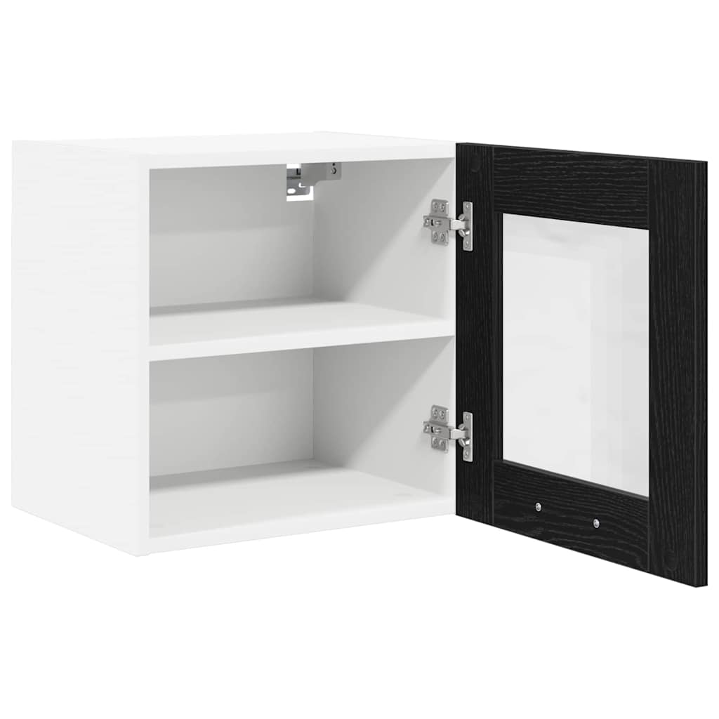 Hangkast met opslag Zwart Eiken 40 x 31 x 40 cm Bewerkt hout is nu te koop bij PeponiXL, paradijselijk wonen!
