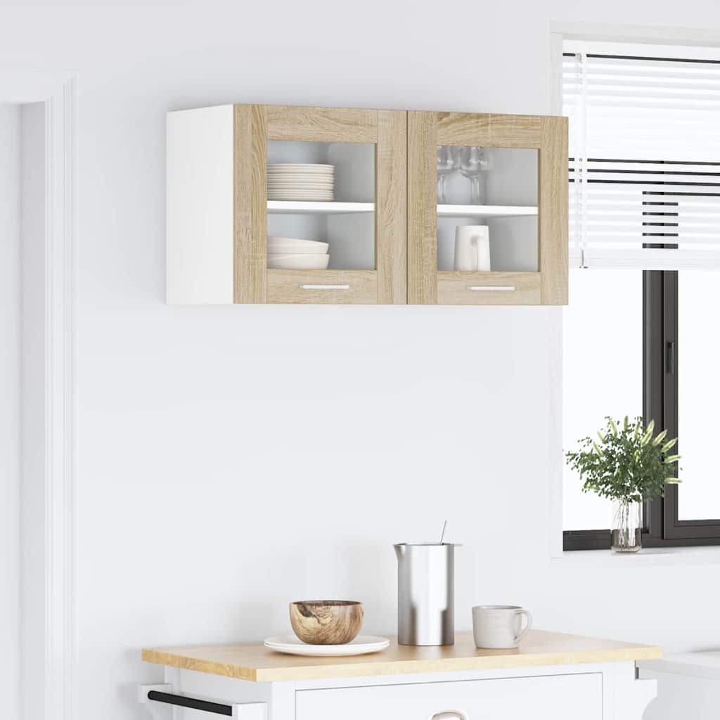 Hangkast 2 pcs Sonoma Eiken 40 x 31 x 40 cm Bewerkt hout is nu te koop bij PeponiXL, paradijselijk wonen!