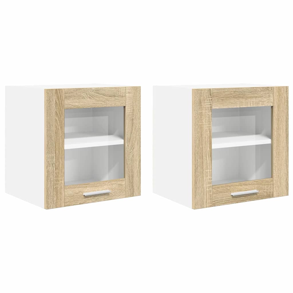 Hangkast 2 pcs Sonoma Eiken 40 x 31 x 40 cm Bewerkt hout is nu te koop bij PeponiXL, paradijselijk wonen!